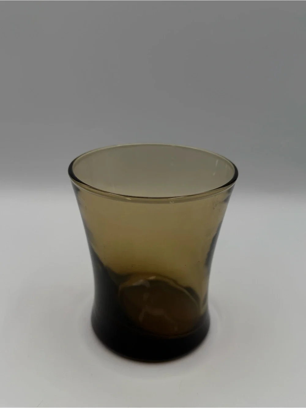 Vintage Smokey Amber Brown Glass Tumblers 10 oz Juice Rocks Glasses. Set of 5